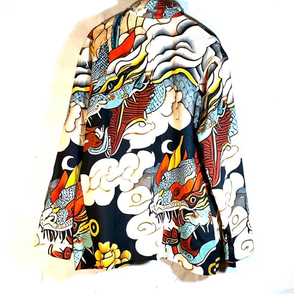 Dragon Cotton Blazer Jacket  NOW REQUEST ONLY THIS IS PRINT ON DEMAND- this SOLD - Picture 5 of 5